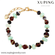 73398 Xuping Factory supply 18k gold color gemstone bracelet korean accessories73398